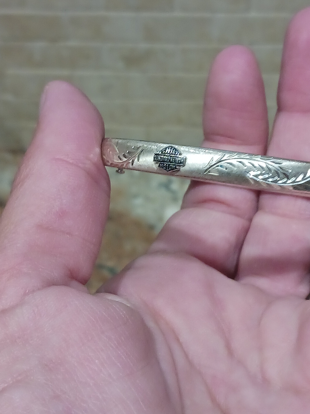Vtg Designer 8in. 925 Sterling Silver Harley Davidson Hinged Bangle Bracelet - Picture 4 of 11